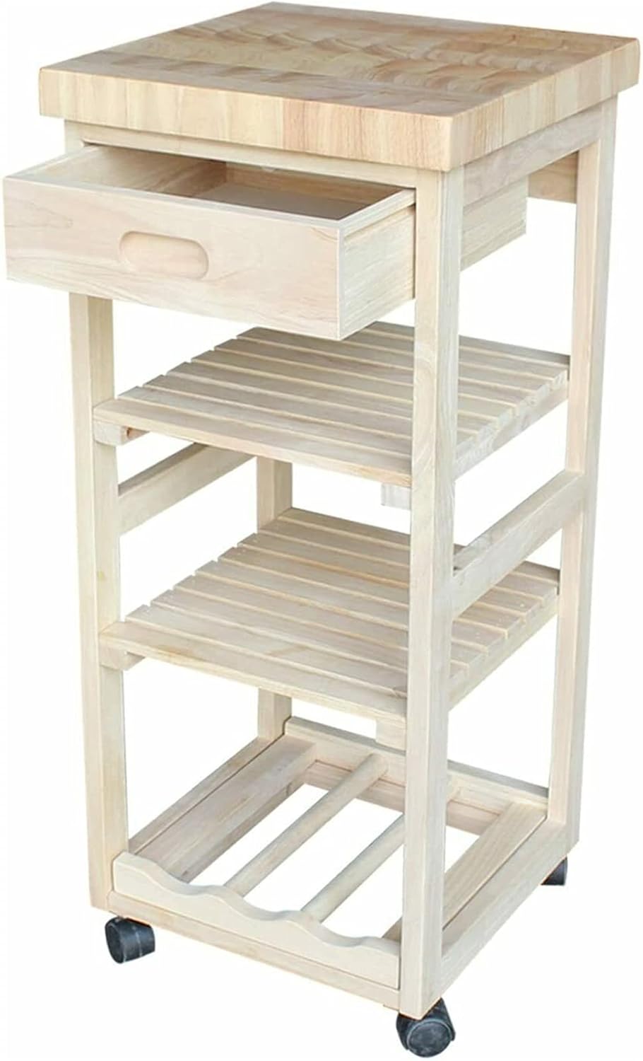ADHW Kitchen Island Unfinished Wood Kitchen Cart Rolling