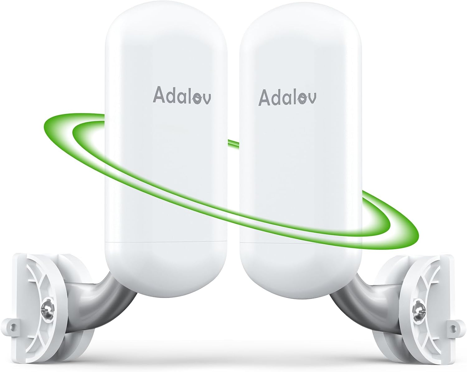 AdaLov CPE467 Wireless Bridge units with green signal arc