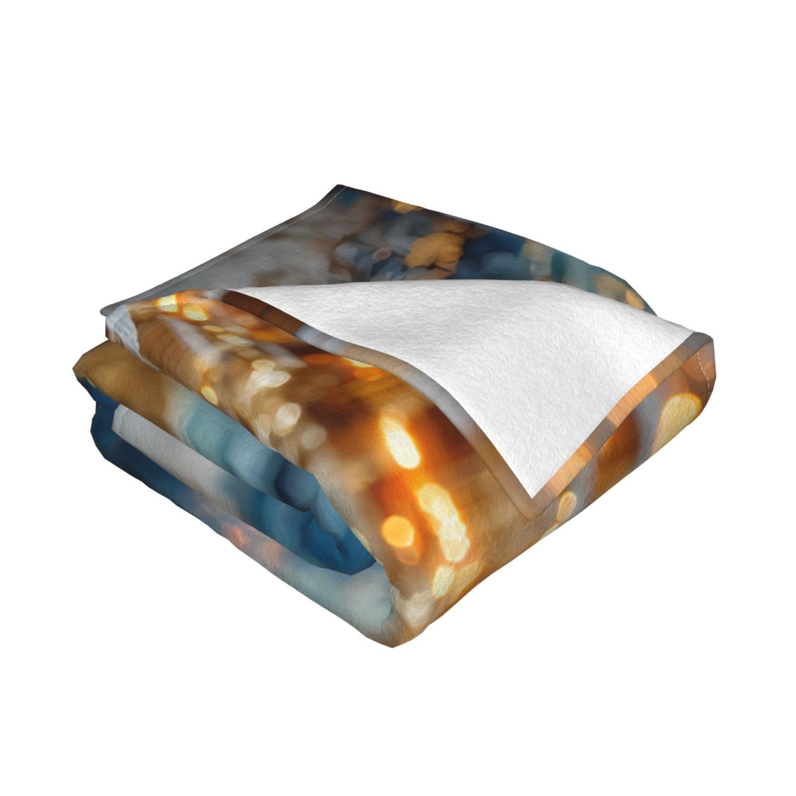 Manta de viaje portátil de 80 x 60 pulgadas, suave, resistente a las arrugas, plegable, exquisito estampado de ciudad dorada