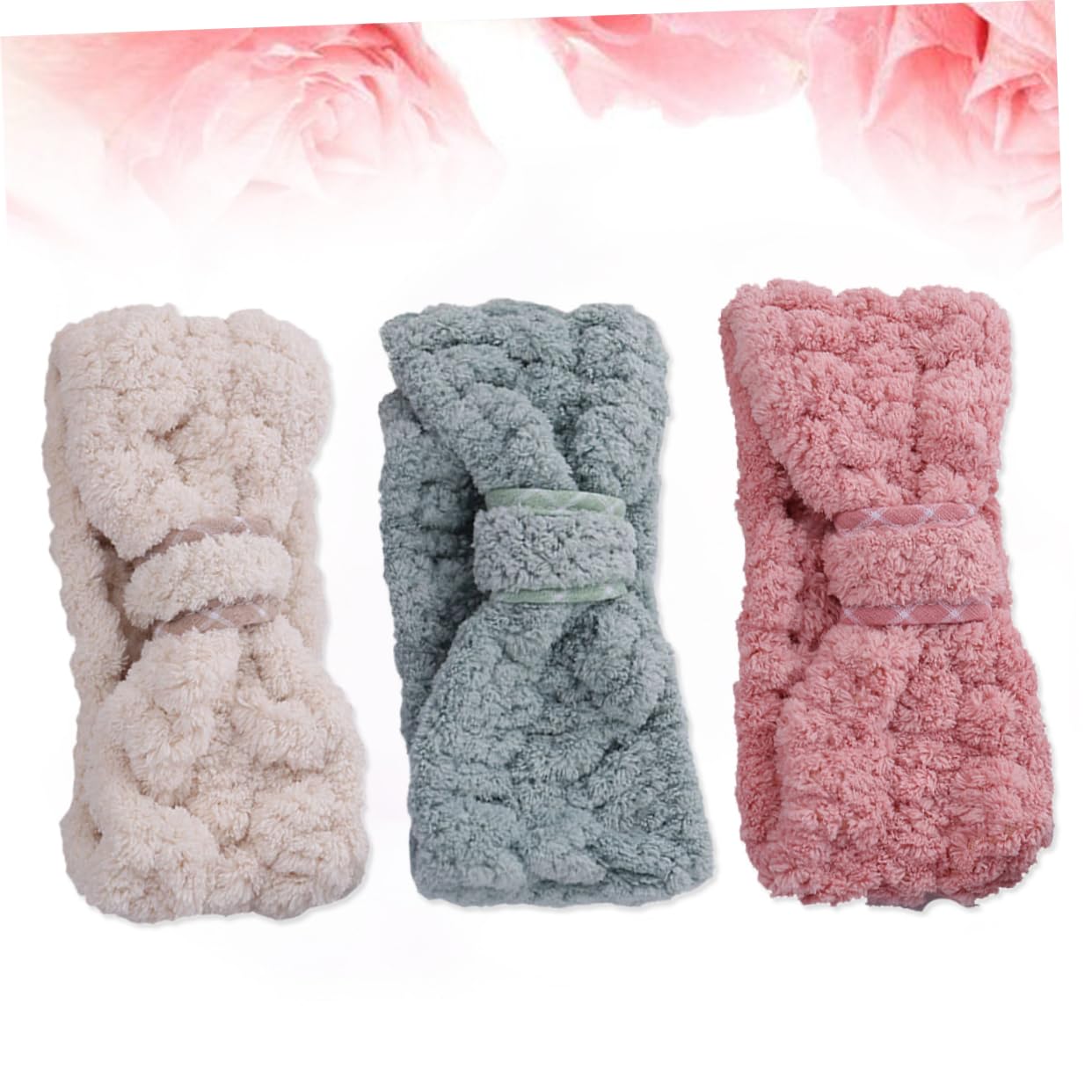 FRCOLOR 6pezzi Fasce Make-up Fleece Da Design Con Fiocco Fascia Elasticizzata Per Sport Doccia e Trucco Comfort e Stile Per Donne Colori Casual