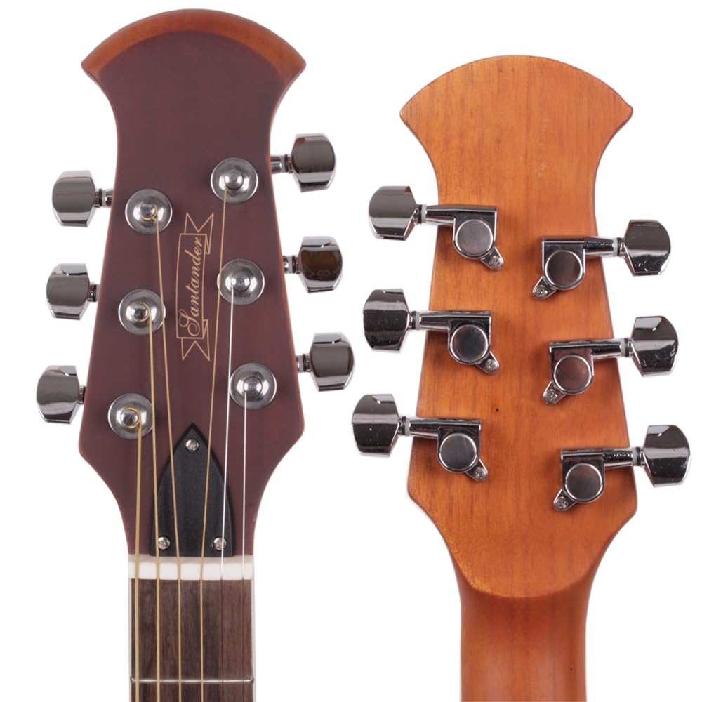 Santander Akustik Western Roundback Gitarre, Cutaway Tonabnehmer Mahagoni (Schwarz)