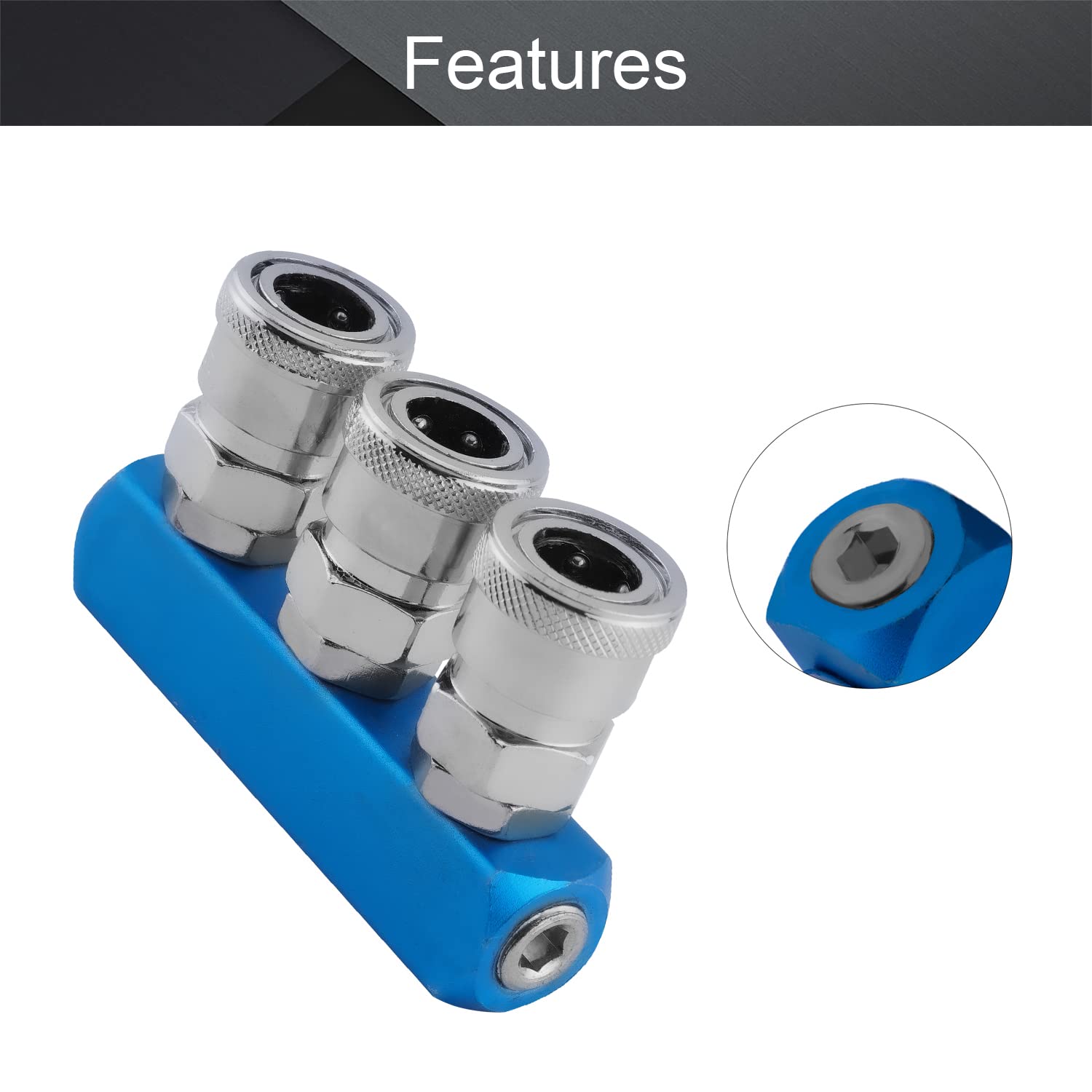 Raccord Pneumatique Collecteur Union Push-in OD 3/8 Vers OD 1/4 – Lot De 5 Pièces