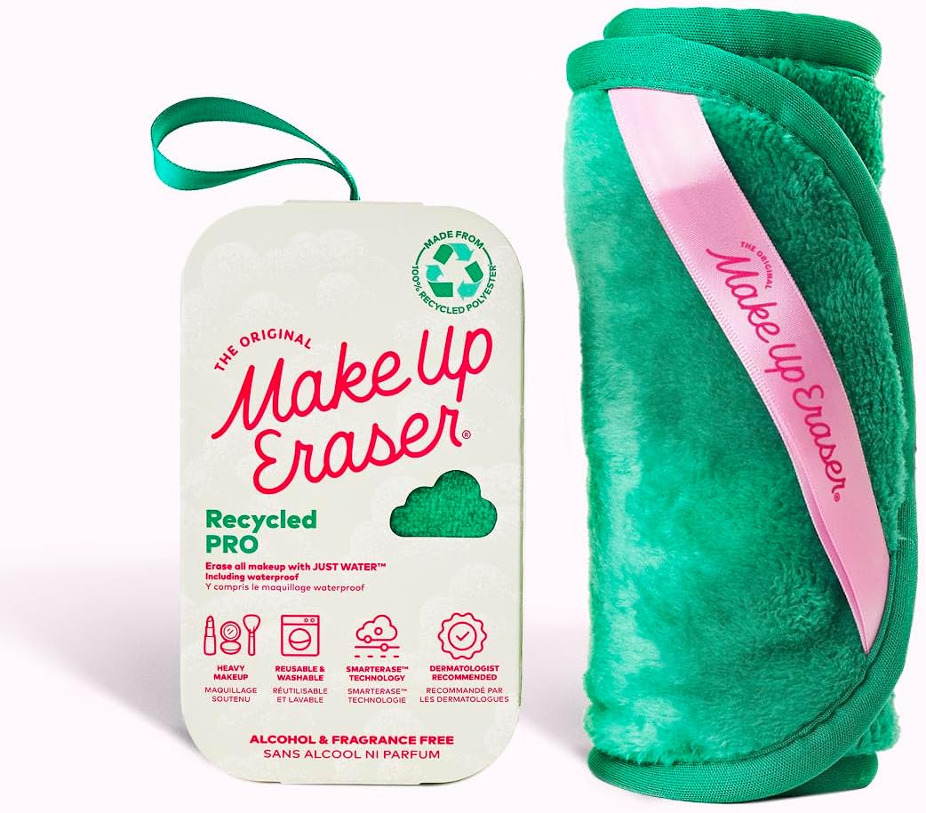 Makeup Eraser The Original PRO, Effortlessly Remove All Using Only Water, Including Waterproof Mascara, Eyeliner, Foundation, Lipstick, Sunscreen, and More! Green, 1ct.