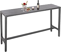 Vista 1 de Mesa de bar al aire libre, mesa de barra de altura de mostrador de patio, mesa de bar rectangular de 63 pulgadas para patio, jardín, balcón, junto a