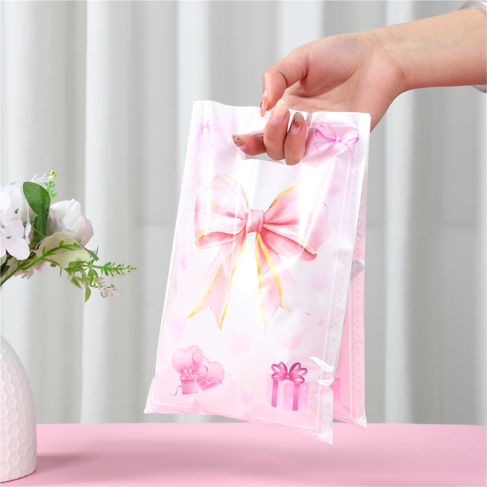Confezione regalo rosa con fiocco dolce da 24 pezzi per Feste
