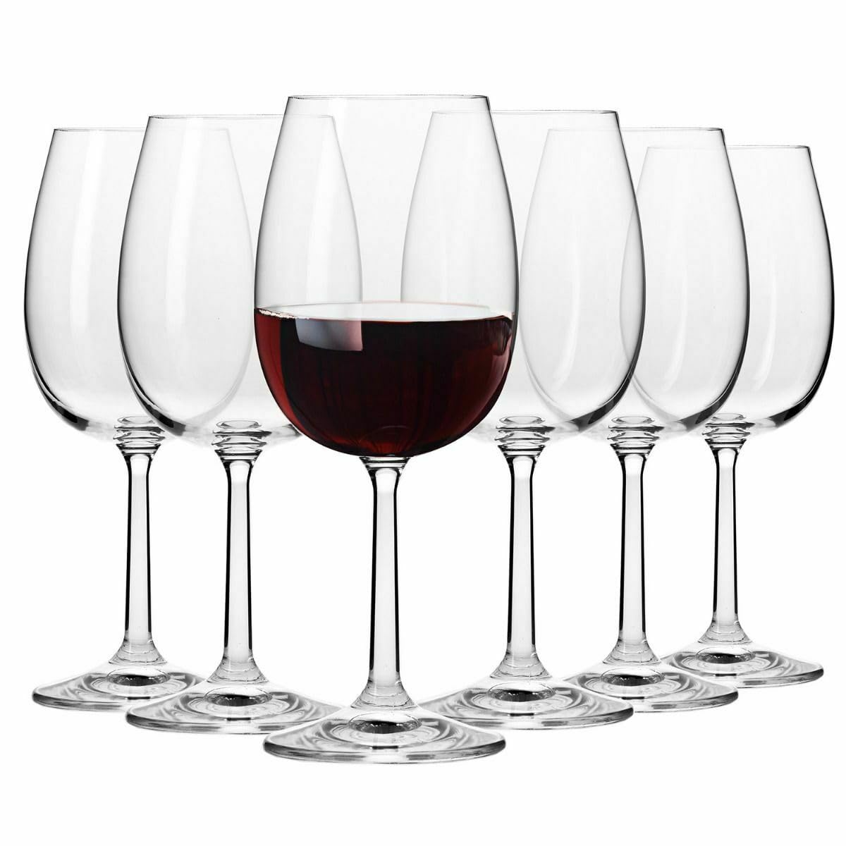 Krosno Red Wine Glasses Set of 6-390ml Crystal Wine Glasses for Red Wine, Lead-Free Crystal - Stem Wine Glasses, Elegant Design and Timeless Style - Pure Collection
