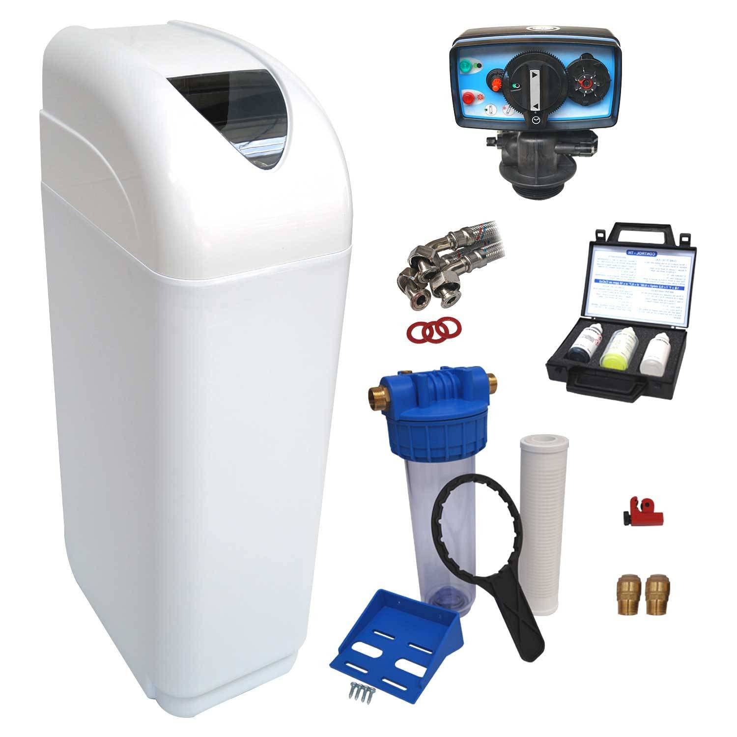 Descalcificador 10l Fleck 5600 Mc Cronométrico Con Kit De Instalación Descalcificador De Agua Domestico