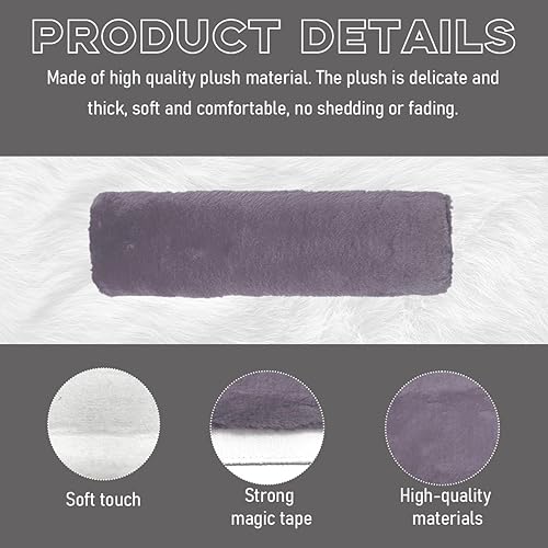 Miniatura 3 de 2 almohadillas para cinturón de seguridad, suaves y esponjosas, fundas para correa de hombro para cinturón de seguridad, cómodas y cálidas, cojín de