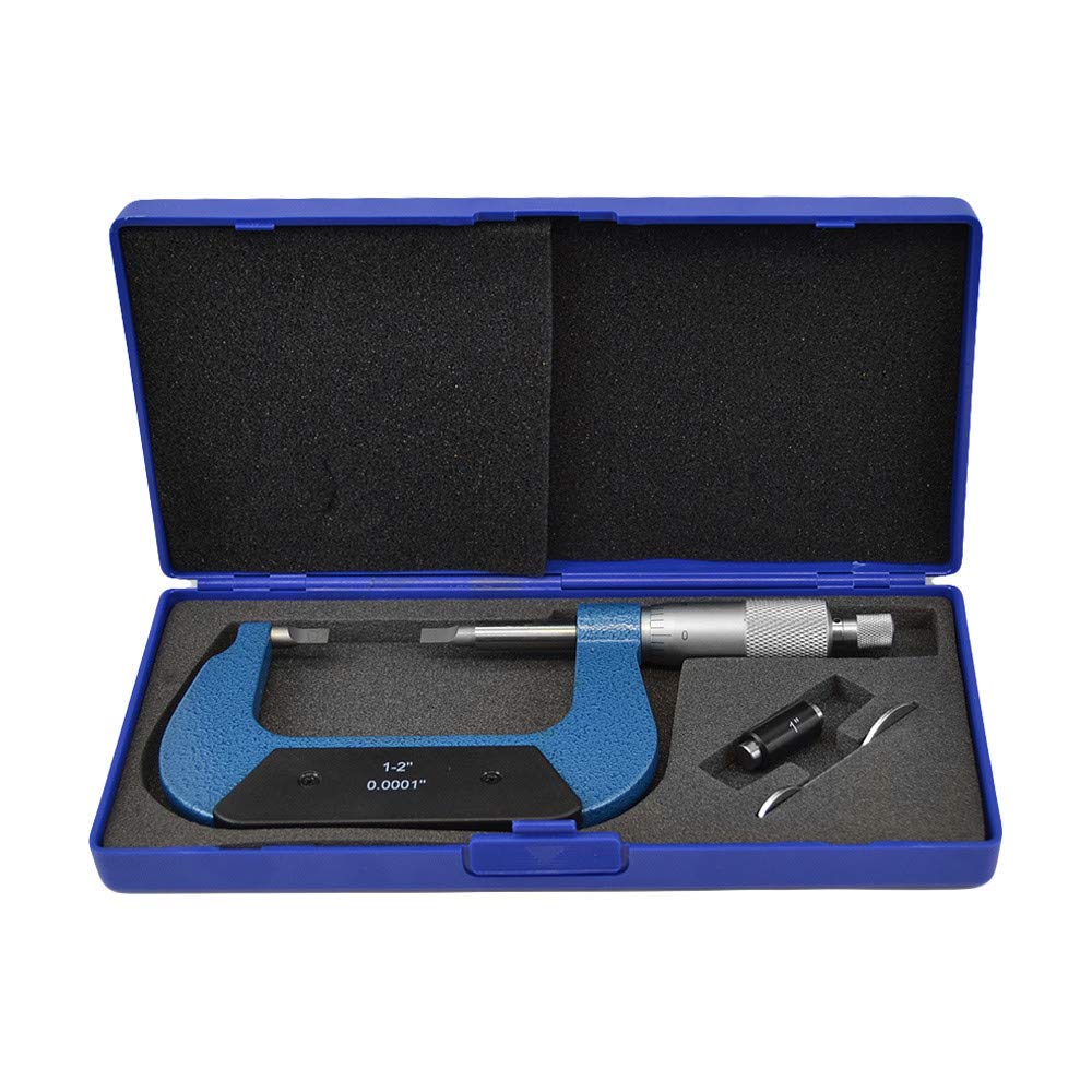 Prolinemax 1-2" Outside Blade Micrometer Solid Metal Frame 0.0001" Blade Thickness .030"