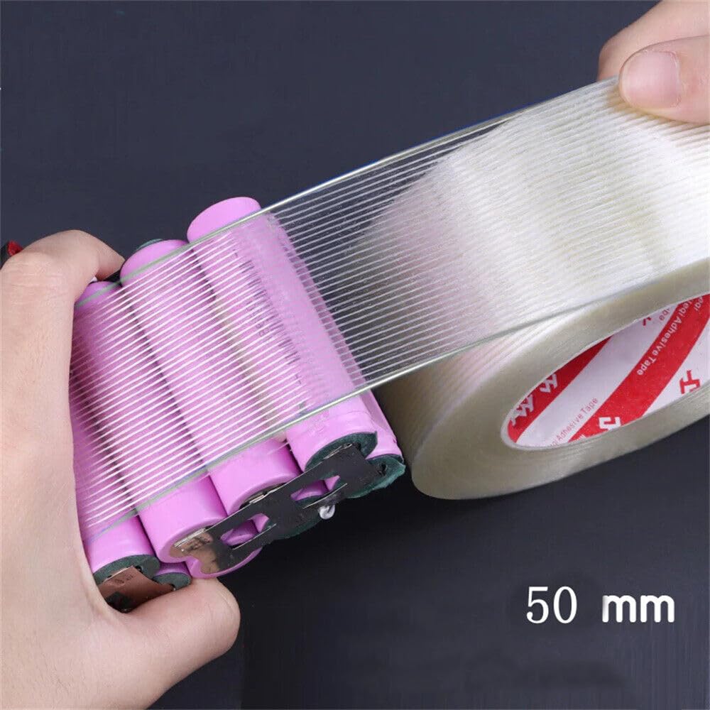 XBERSTAR Fiberglass Adhesive Tape 50m x 5cm - Heavy Duty High Strength Duct Tape for Construction, Repairs & Bundling - Heat Resistant, Durable Industrial Grade Tape