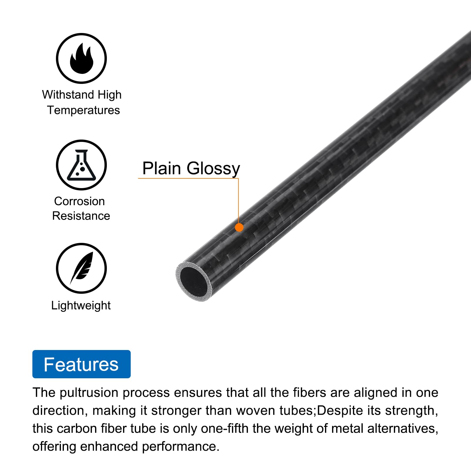 Tubo In Fibra Di Carbonio 6x8mm - Asta Cava Leggera Per Droni, Aeromodelli E Fai Da Te (170mm) - Foto 2