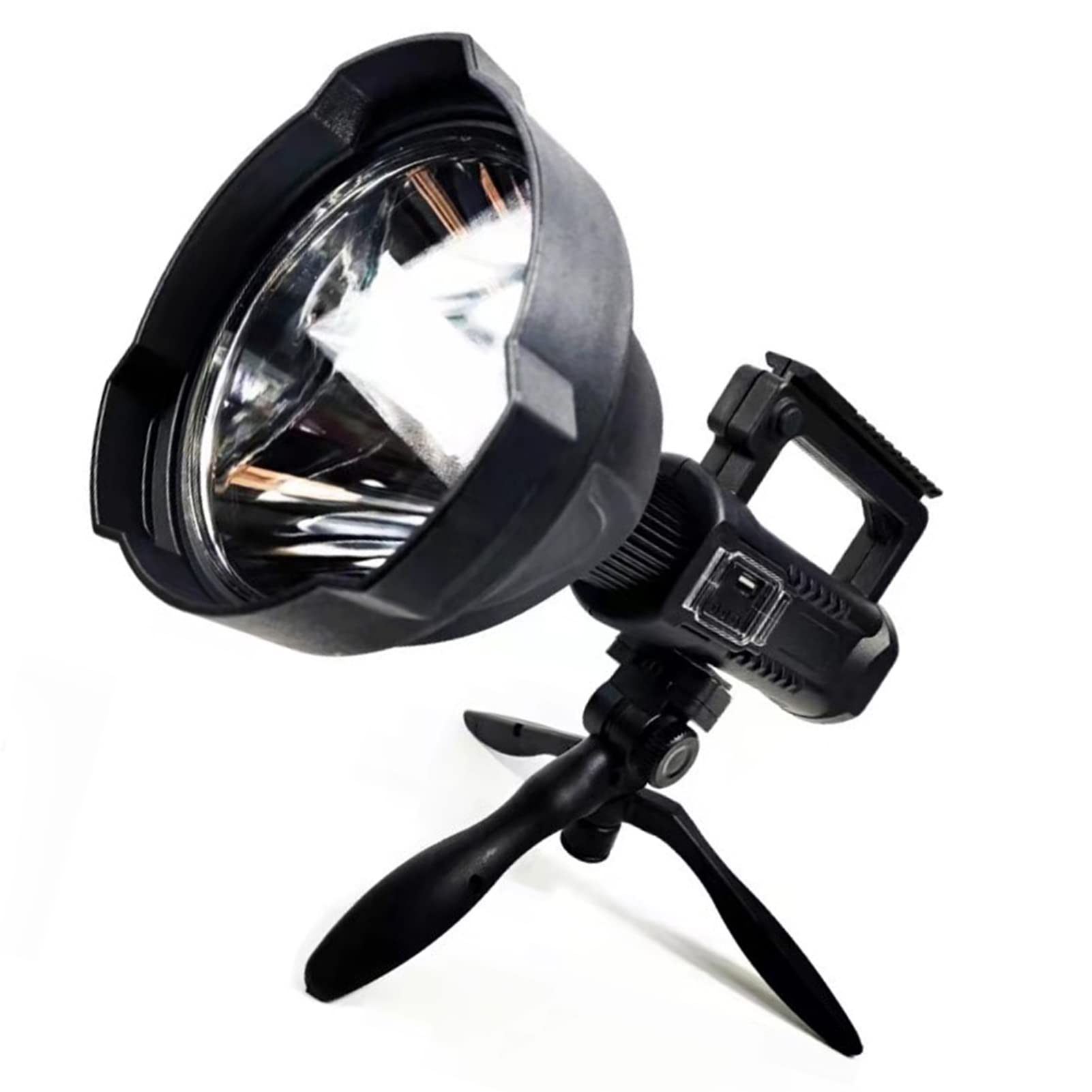 Handheld Supper Bright LED Spotlight,LED Long Range Spotlight Patrol Flashlight with USB Output for Fishing, Hiking and Camping with Tripod