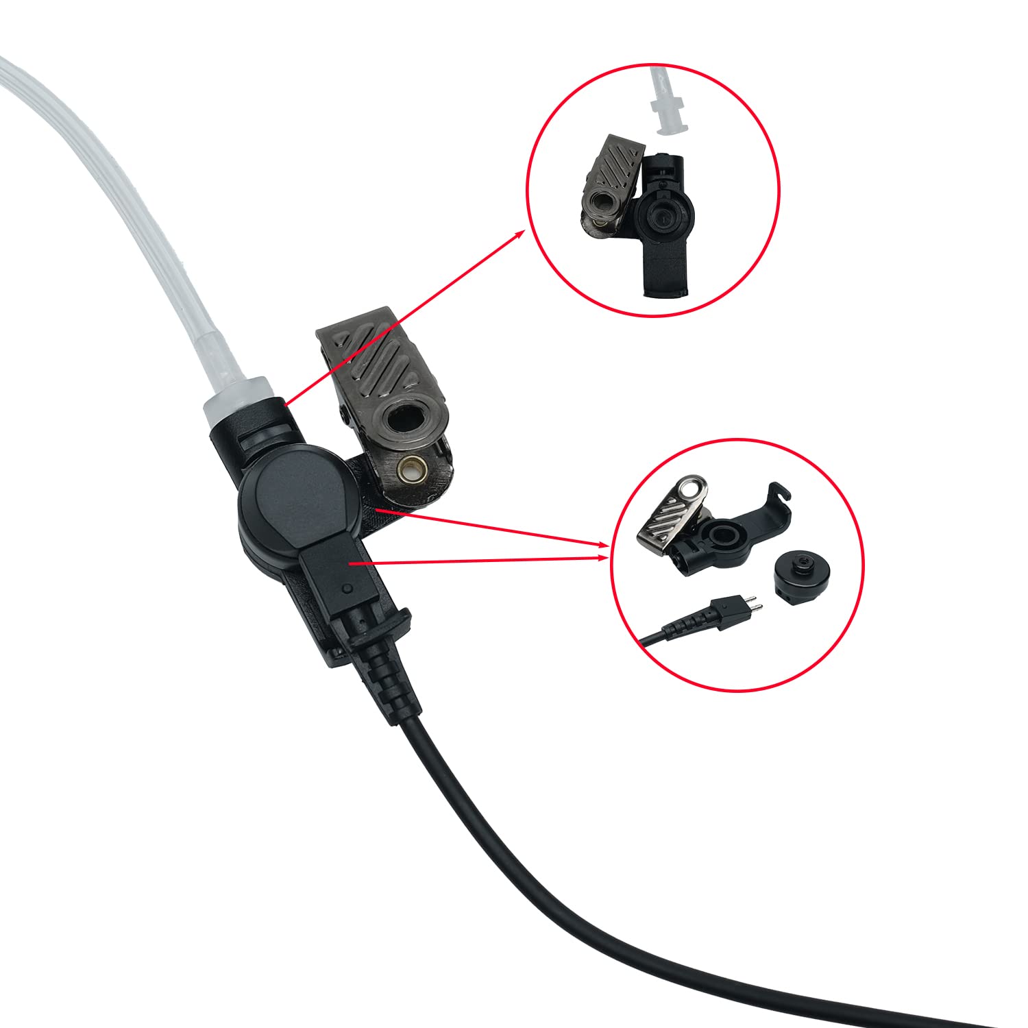 Auricolari acustici con microfono PTT per radio walkie talkie HYT HYT BD502 BD502i PD502 PD562 TC-508 TC-580