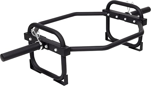 Miniatura 2 de Fitvids Olympic 2-Inch Hex Weight Lifting Trap Bar for Strength Training, 500-Pound Capacity, Safety Clips, Home Gym for Shoulder Presses, Shrugs,