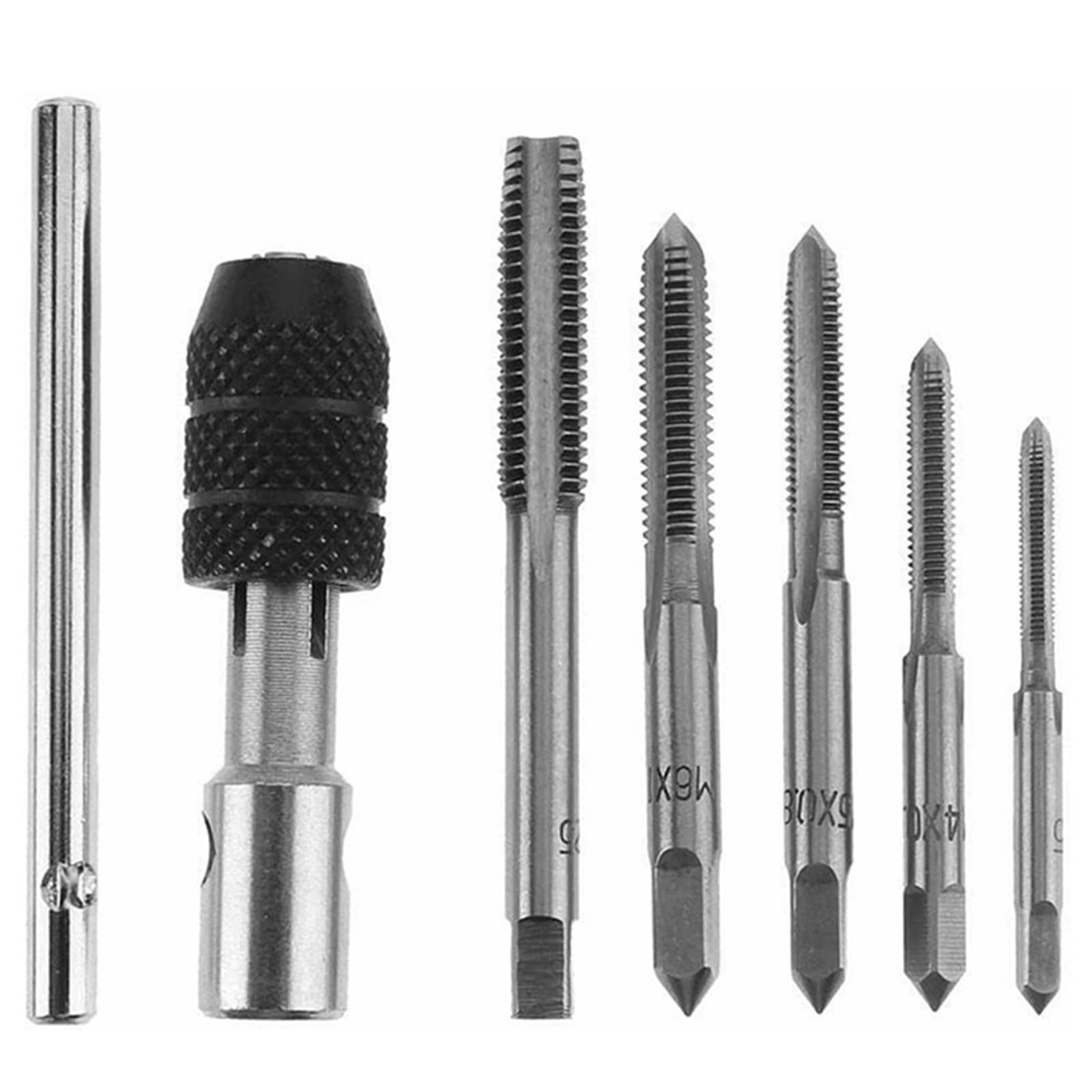 Juego de 6 machos de roscar manuales Tipo T, Brocas helicoidales para M3/M4/M5/M6/M8, con Juego de machos de roscar manuales MINGPING