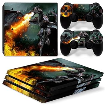 ZOOMHITSKINS PS4 Pro Skin Decal Sticker Dragon Custom Design + 2 Controller Skins Set