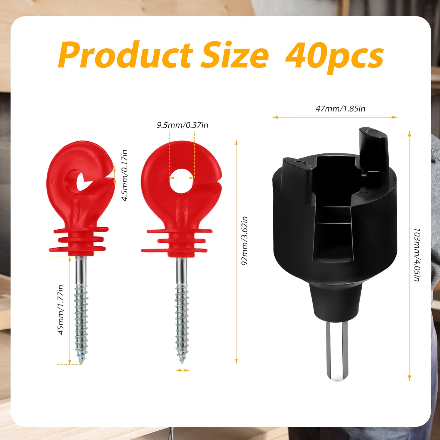 Lot De 100 Isolateurs Pour Fil Et Corde électrique, Avec Avvitatore (tournevis) Inclus