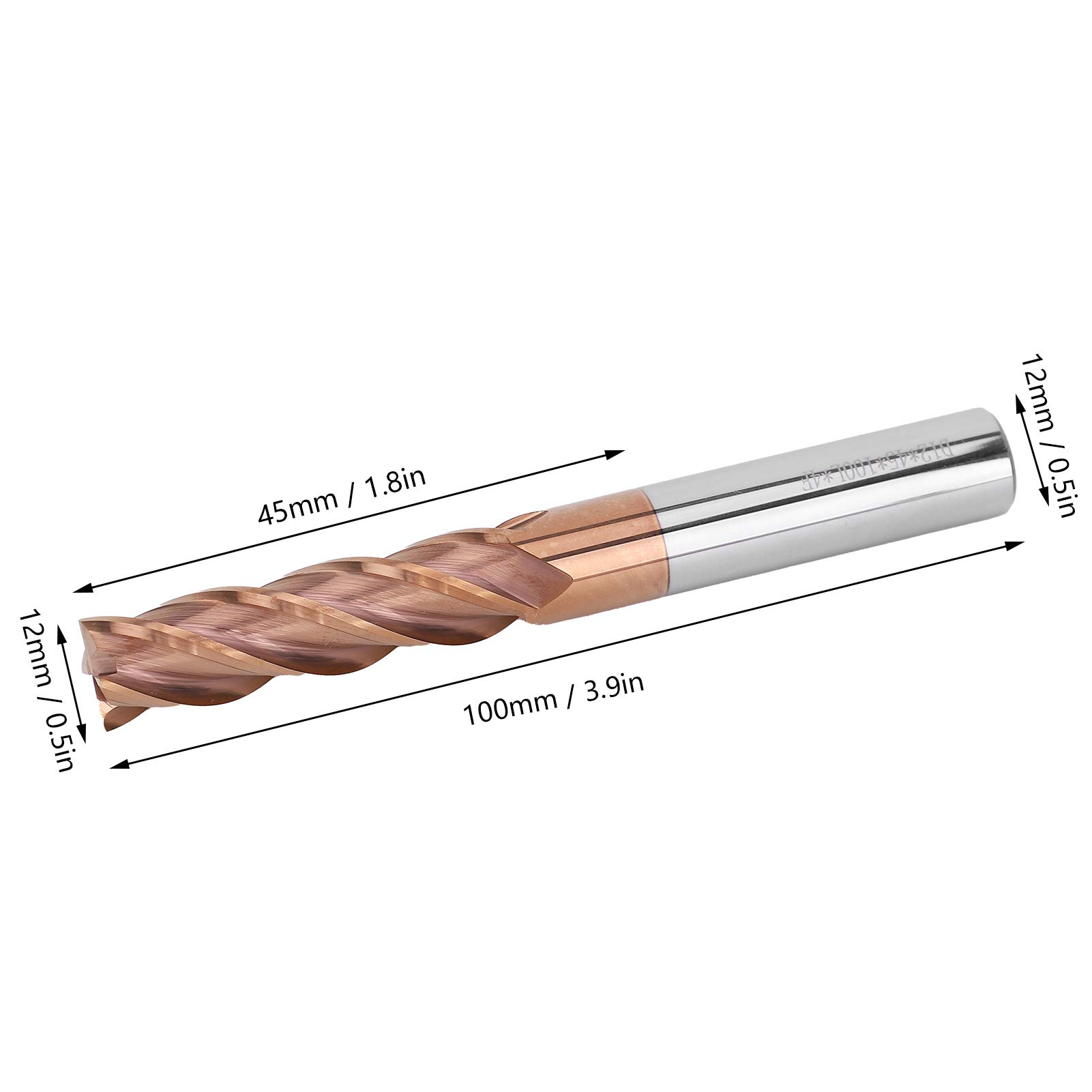 12mm / 0.5in Bohrer-Schaftfräser-Set, 4 Fulte-Schaftfräser, CNC-Fräser Schaftfräser Wolframstahl Fräser Aluminium Schneiden CNC-Werkzeug 1/2 Zoll Schaft CNC Fräser Fräser Schnitzbit Set