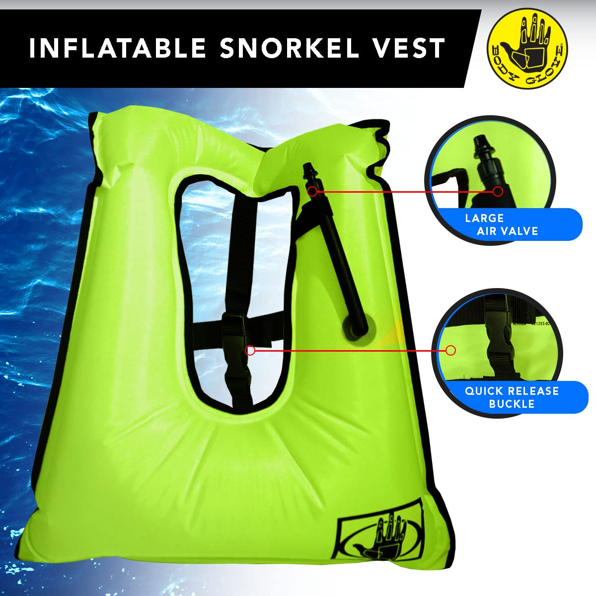Body Glove Inflatable Snorkel Vest (Large)