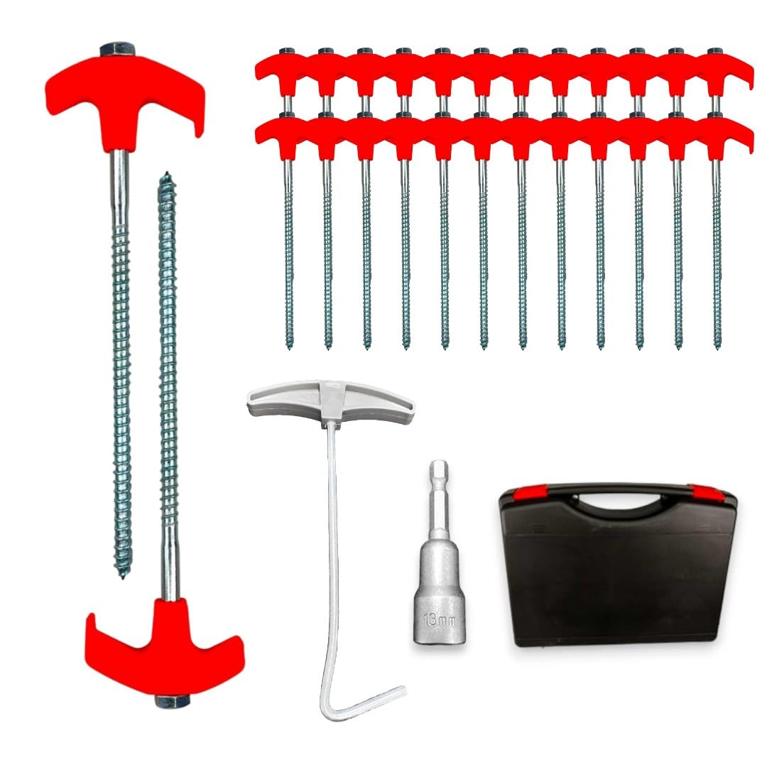 Lot De 8 Piquets De Tente à Visser Avec Filetage Pour Le Caping Et L'extérieur, Piquets D