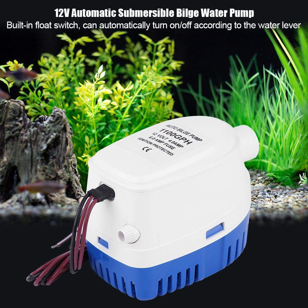 Dioche Automatyczna pompa pneumatyczna 1100GPH Boot 12 V Marine automatyczna pompa zatapiana do łodzi głębinowej, w pełni automatyczny przełącznik pływakowy