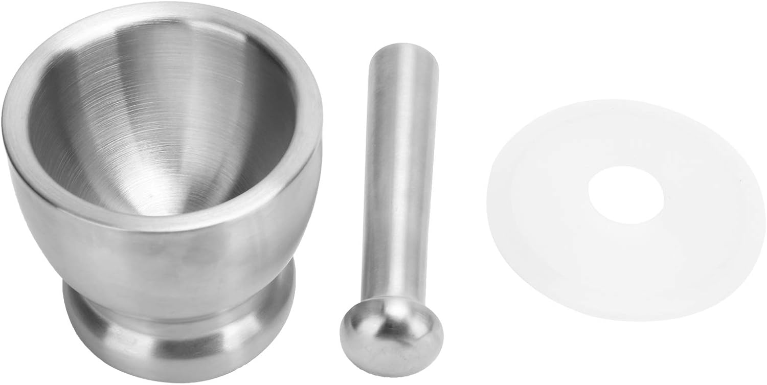 Garlic Chopper, Wearresistant Garlic Grinder, 304 Stainless Steel for Grinding Dried Chinese Herbs Grinding Nuts Grinding Seasonings Grinding Garlic