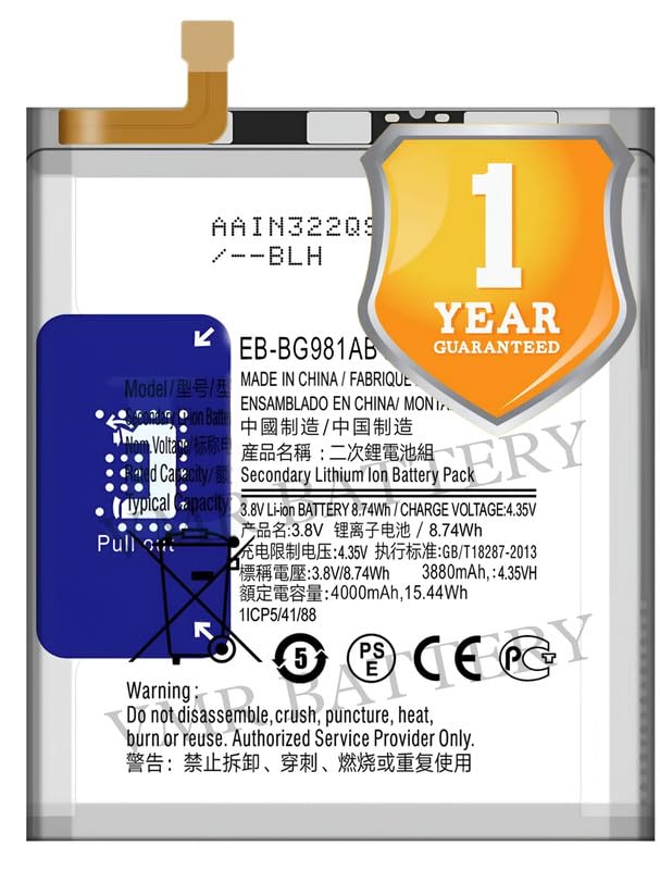 Image of Original EB-BG981ABA Battery Compatible for Samsung Galaxy S20 (5G) (SM-G9810, SM-G981, SM-G981F) - (4000mAh) - 1 Year Warranty K7