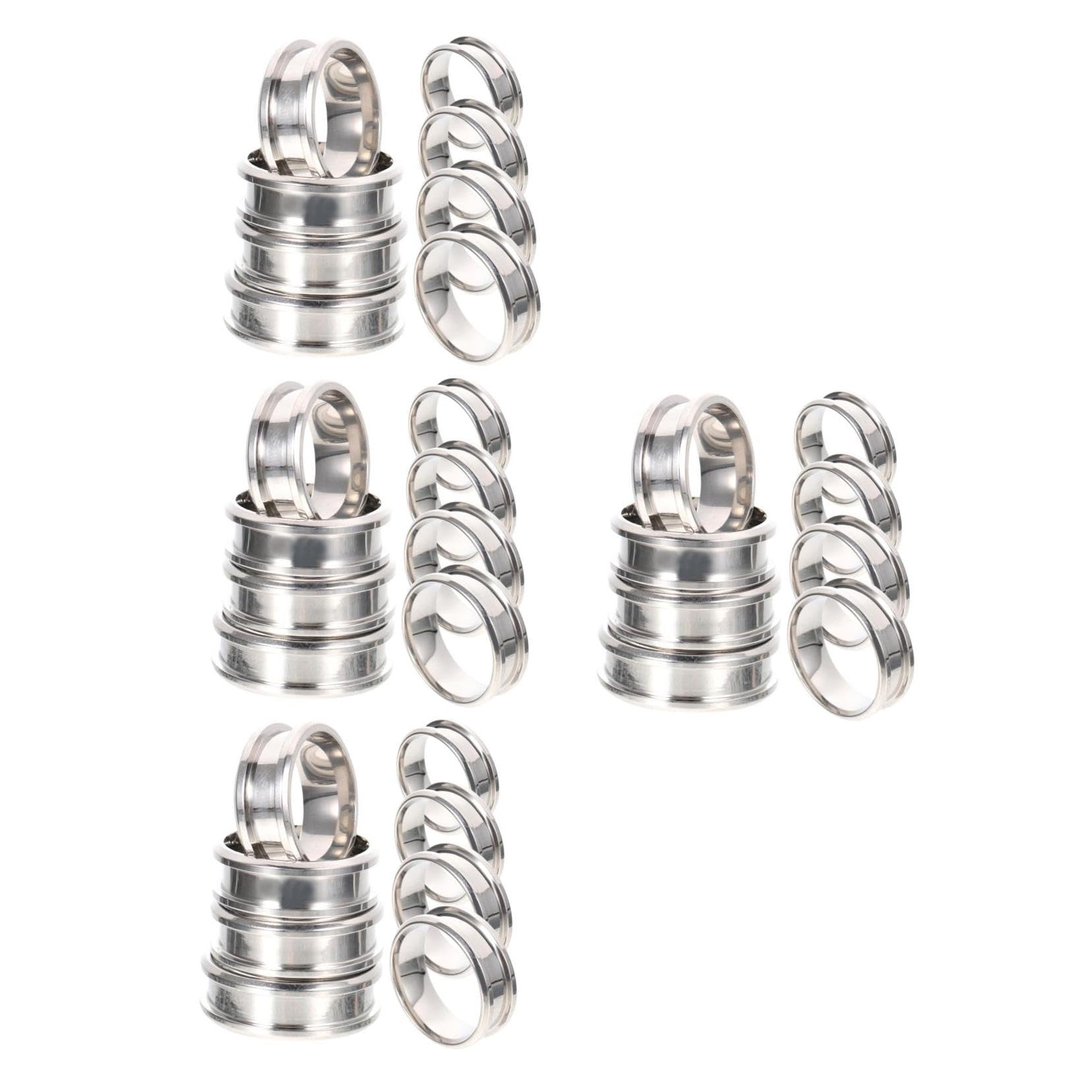 NUOBESTY Lot De 32 Bagues Colorées En Acier Titane Rainurées Unies Pour La Fabrication De Bagues Rainurées Artisanales En Acier Pour Hommes Vierges