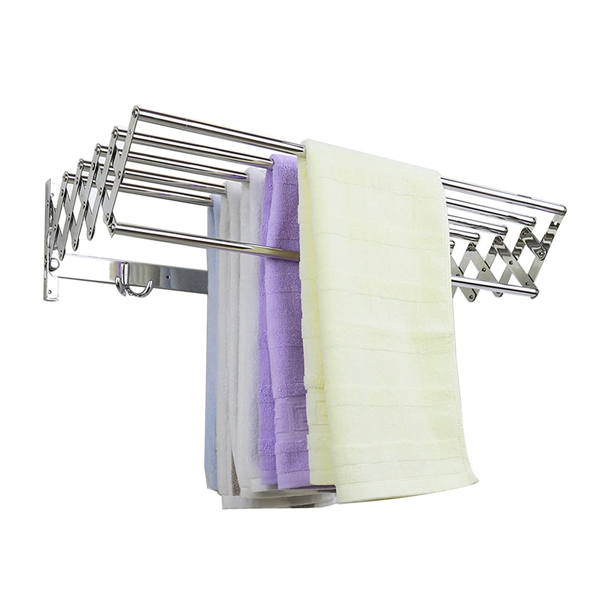 Porte-serviettes mural compact pliable de 100 cm pour résoudre le manque de place en salle de bain