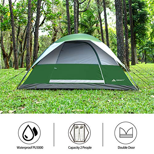 Forceatt Backpacking Tent, Lightweight 2 Person Tent With Double Doors, Waterproof & Portable Dome Camping Tent With Rainfly And Storage Bag Suitable For Travel, Hiking And Outdoors Activites #TOP1