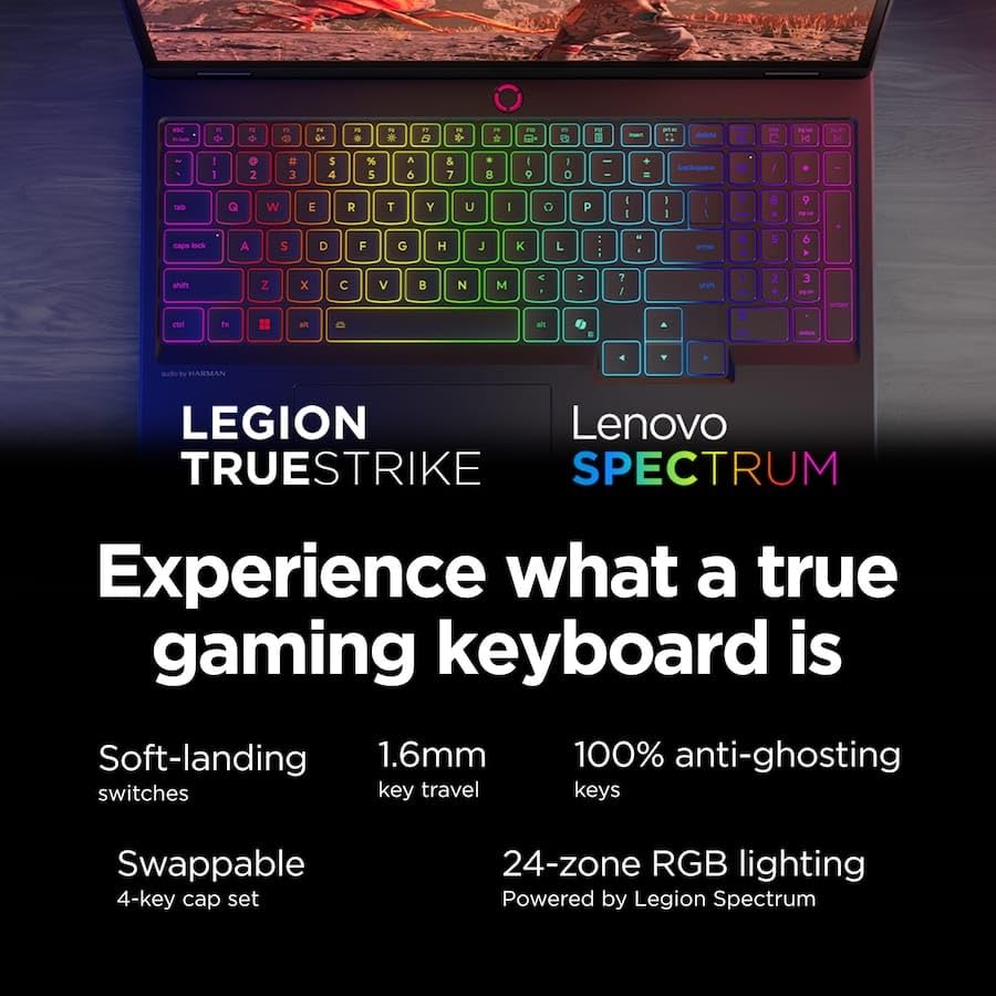 Image of Lenovo Legion 5i Gaming Laptop - NVIDIA GeForce RTX 5050 - Intel Core i7-14700HX - 15.1 inch WQXGA OLED 165Hz - 16GB RAM 1TB SSD - Backlit KB Wi-Fi7 Win11 - Eclipse Black - w /2TB USB Drive, W /GaLiMu