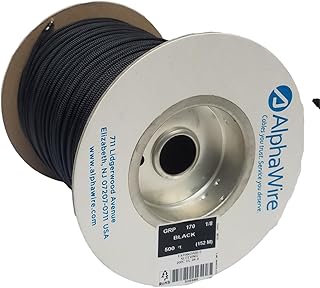 G1701-8BK002, 3.175MM, Black, 500FT, Sleeving/Tubing Type:Braided, Length - Metric:152.4m, Length - Imperial:500ft, Internal Diameter:3.175mm