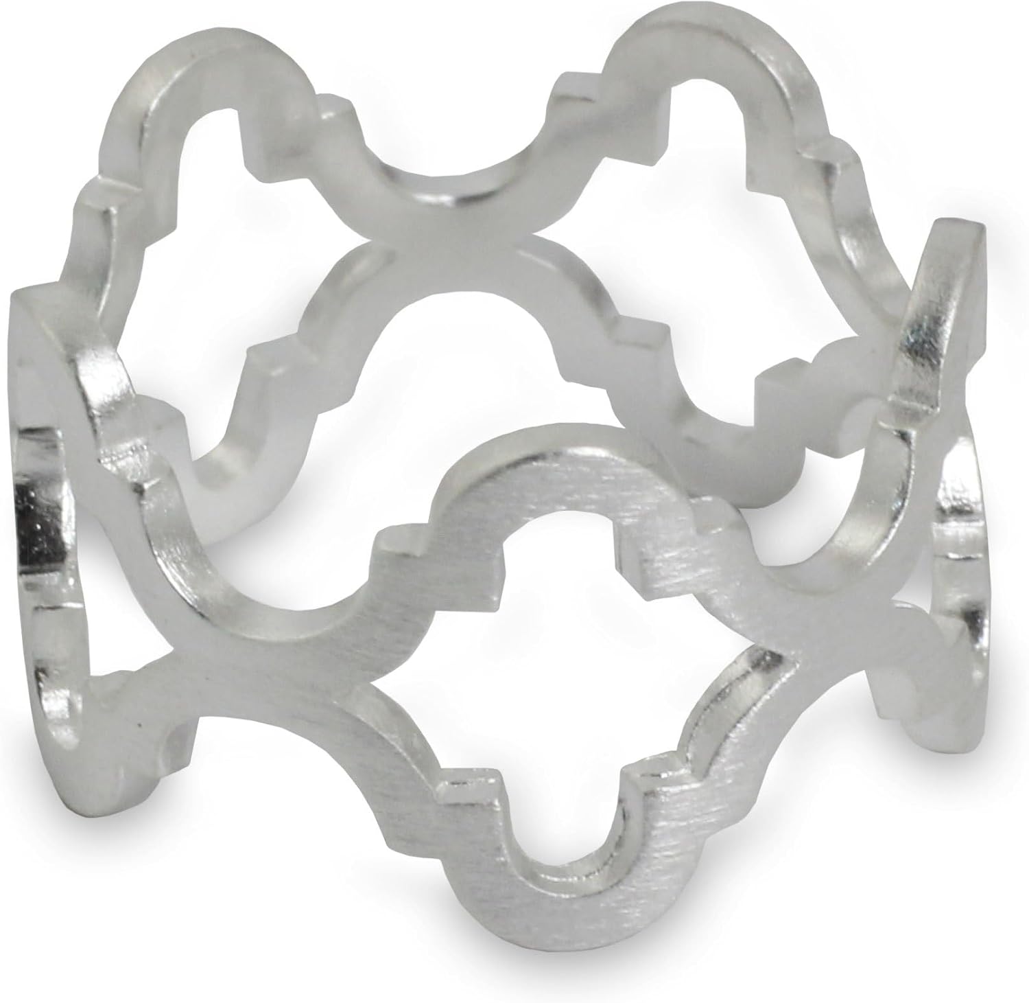 NOVICA Artisan Handmade .925 Sterling Silver Band Ring Satin For Women Thailand Aluminum Gray Bohemian 'Classical Ogee'