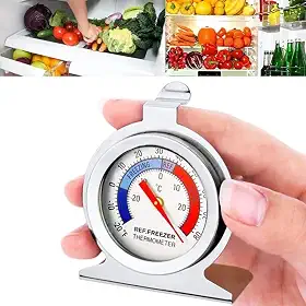 Termômetro Freezer Geladeira Interno Em Inox Analógico