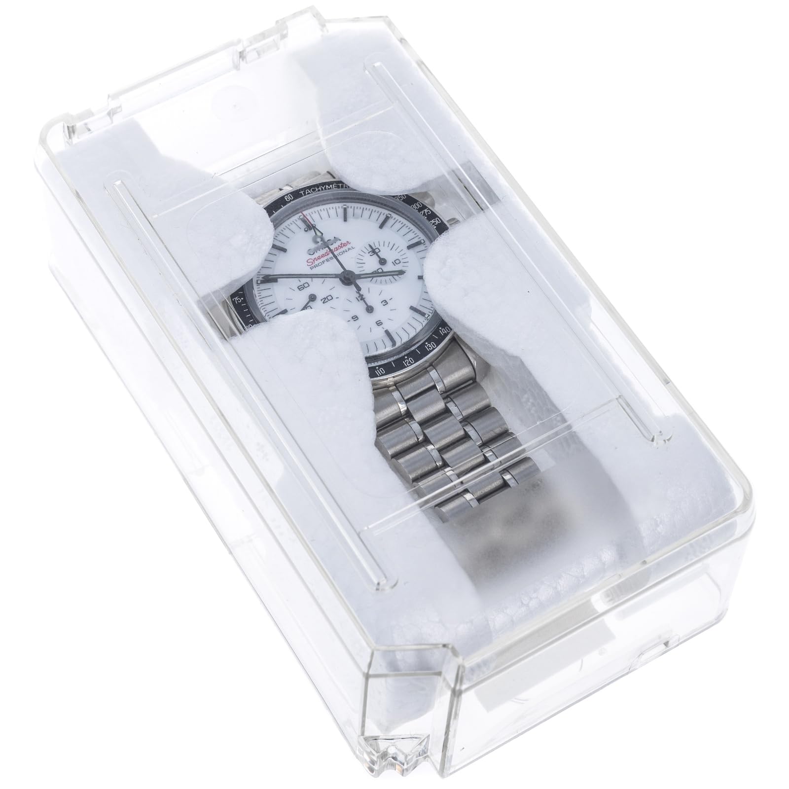 ToolTreaux 1pk Clear Plastic Watch Case Coffin Travel Essentials Jewelry Organizers and Storage