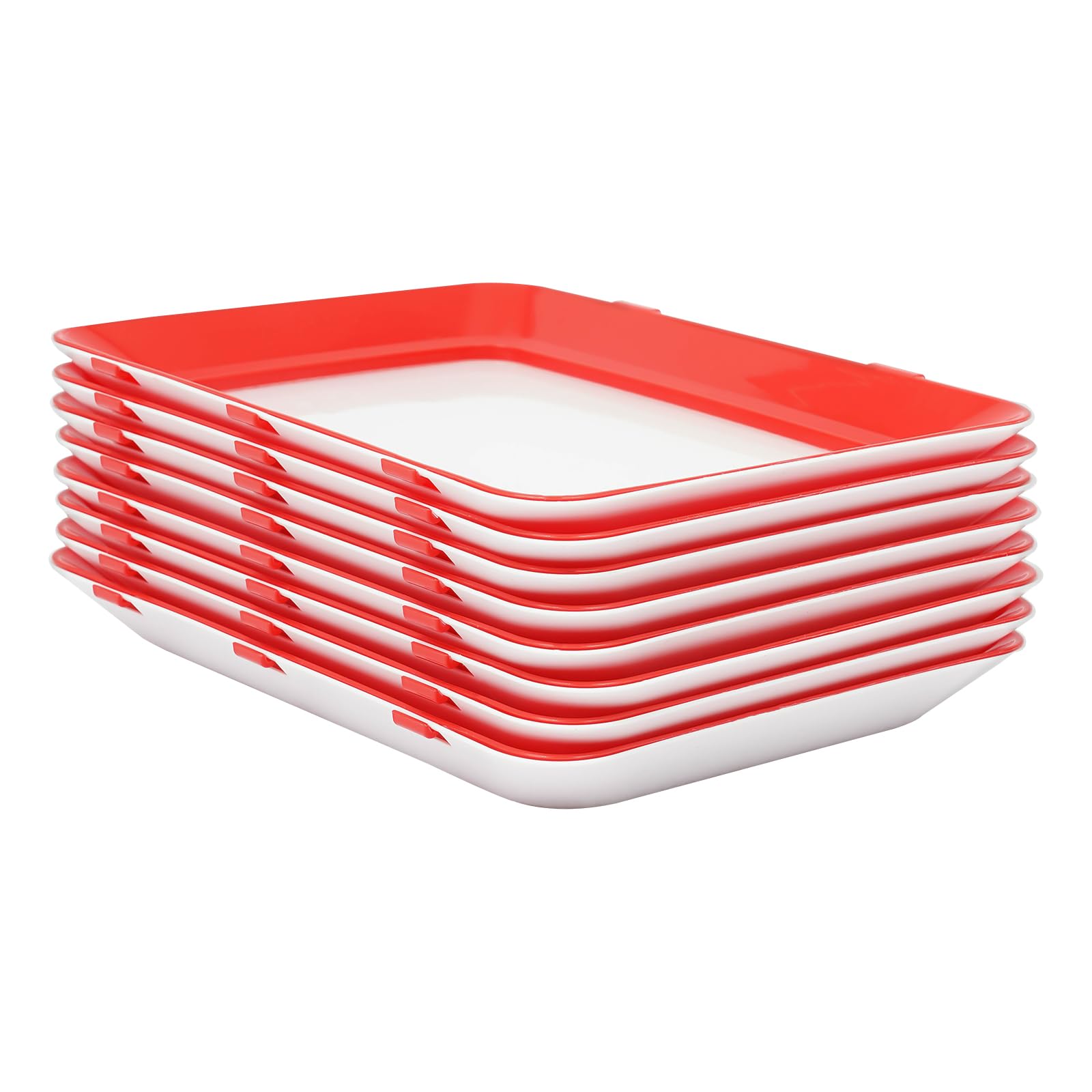 Contenedores de almacenamiento de alimentos, paquete de 8 unidades, plástico PP, sin BPA, película adhesiva hermética incluida, apilable, 30 x 22 x 3 cm, organizador de nevera de gran