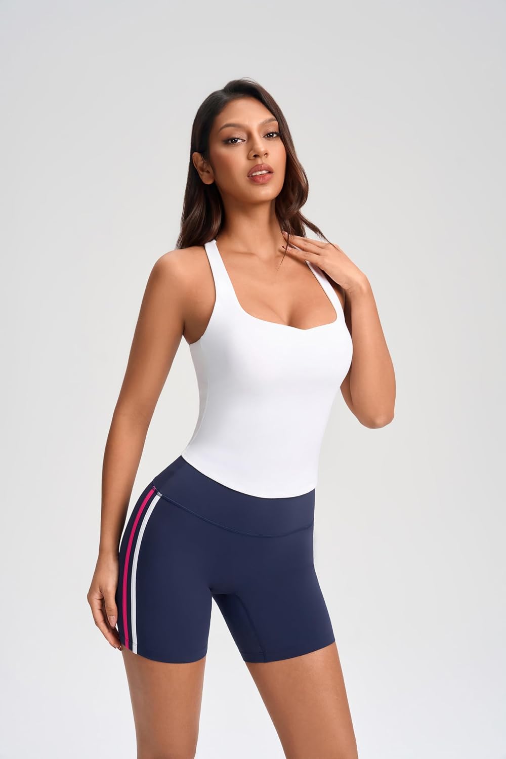 OMMA Women's Workout Tank Top with Removable Pads, Racerback Yoga Top