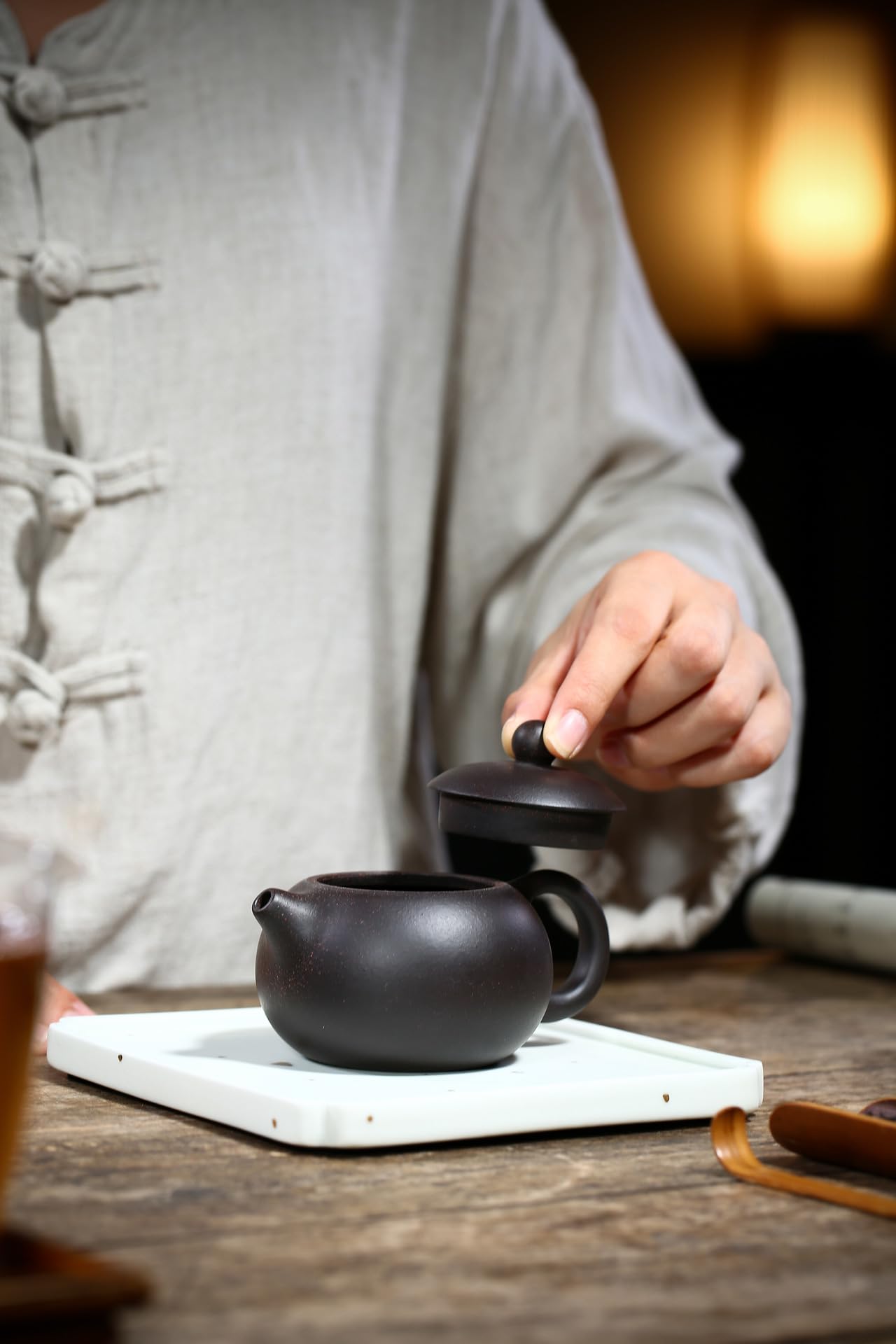 Tetera china Yixing auténtica arena negra Heijingang té Xishi ollas con bolsa de cuerda (s mini)