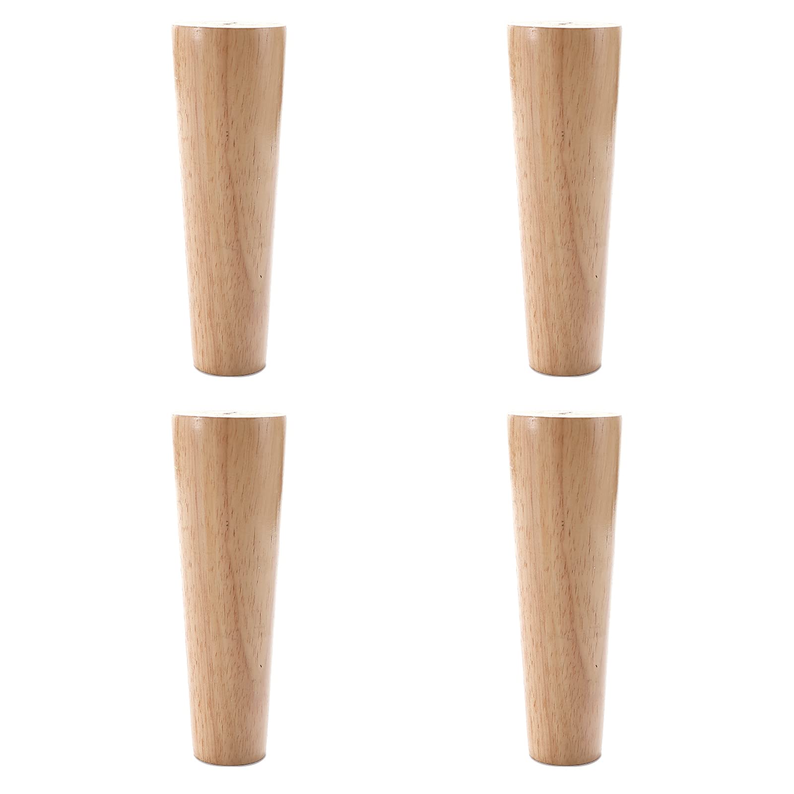 Lot de 4 Pieds de Meubles Droits en Bois pour canapé, Armoire, Table ou téléviseur, avec Patins antidérapants, vis et plaques de Fixation (20 cm/7,87 po, Couleur Bois)