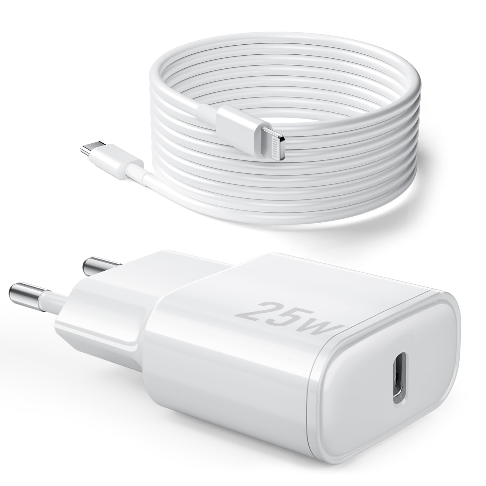 2Pack Chargeur Rapide iPhone 14 13, Apple Certified 20W USB C Chargeur