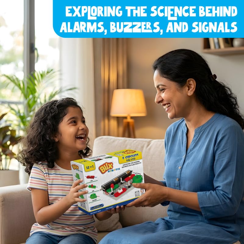 Image of Blix E-Circuits Sound, STEM Robotics Toy with 18 Components for Kids Aged 8+. Educational Robotic to Teach How Sound-Based Circuits Work