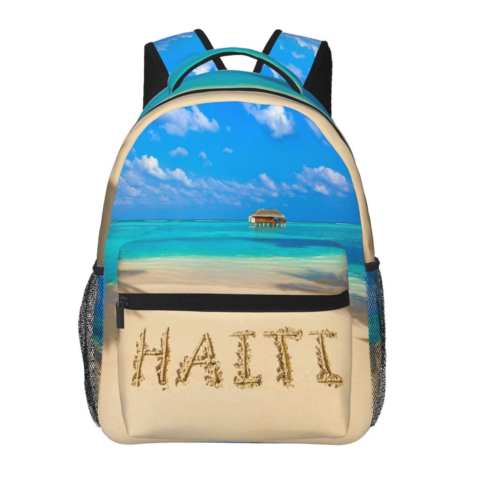 MANQINF Flag of Haiti Backpack Casual Hiking Camping Travel Backpacks Lightweight Daypack Bag Women Men Bookbag