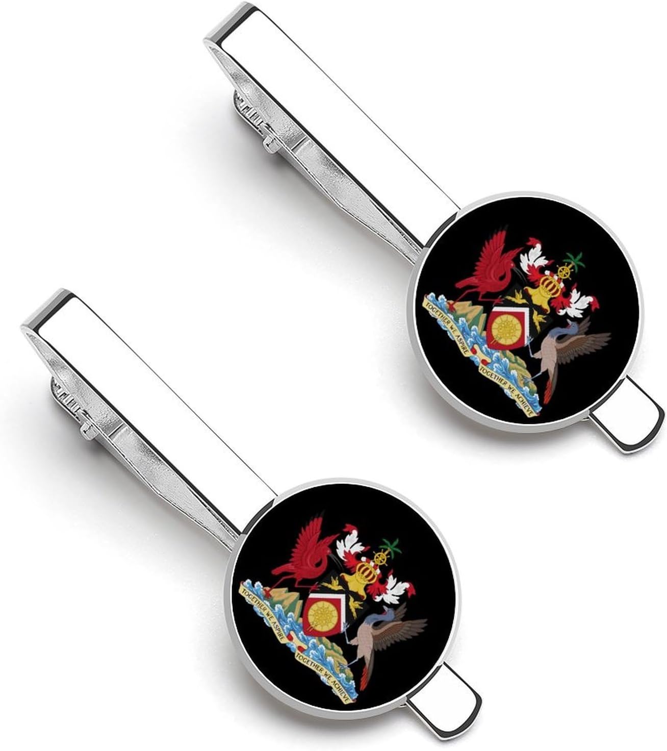 Coat of Arms of Trinidad And Tobago Tie Clip for Men Tie Bar Cuff Links Set Necktie Cufflink for Business Wedding Anniversary