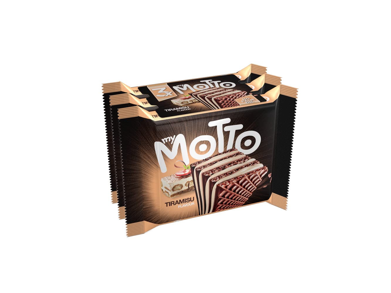 My Motto Wafer Biscuits, Tiramisu, 30 Individually Wrapped Wafers, 34g x 30 Wafers, Bulk Biscuits, Back to School Snack