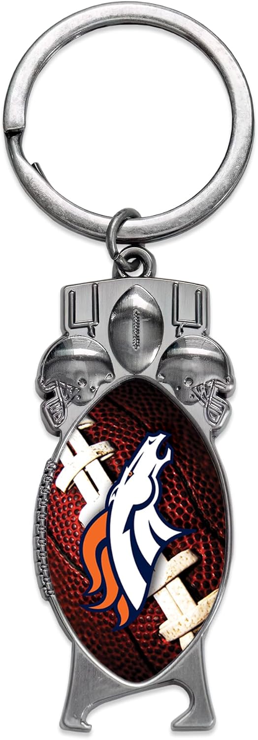 Rico Industries NFL Football Sculpted Bottle Opener Keychain - Car Accessory