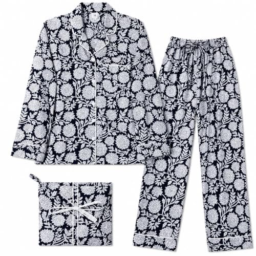 Image of Huar Cotton Pajamas Set for Women - Luxurious Cotton Womens Pajama Sets - Comfortable Christmas PJ Set, Breathable & Light Pj