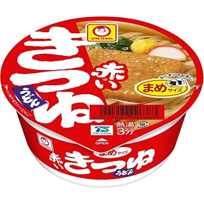 マルちゃん 赤いまめきつねうどん ( 41g×12個 / ミニサイズ ) カップ麺 うどん ( あげ 入り / 関東風だし ) カップうどん まめサイズ 箱買い …