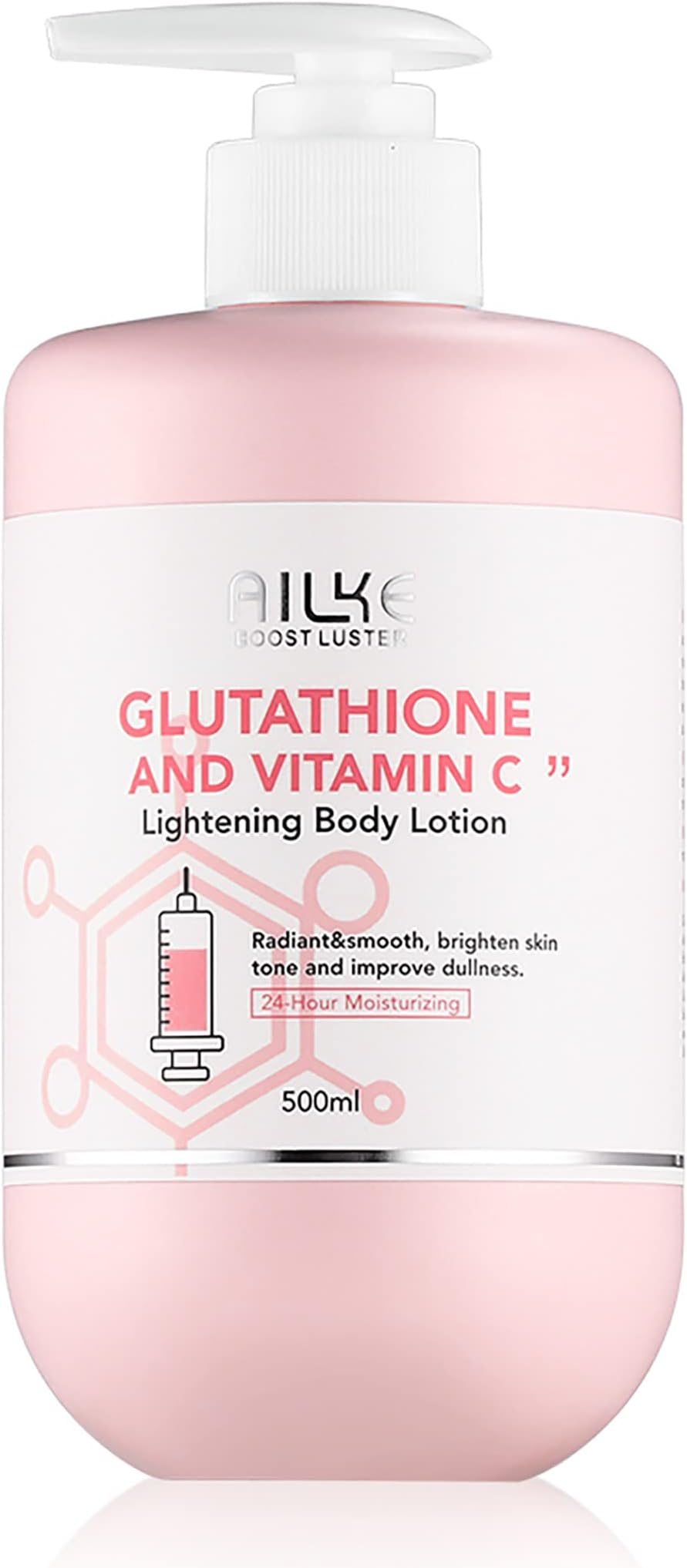 AILKE Daily Moisturizing Body Lotion, Visibly Enhances Skin Radiance, With Glutathione, Vitamin C, Moisturizing Cream from Normal to Dry Skin, Help Skin Soften and Smooth, 500 ml/ 16.9 fl oz