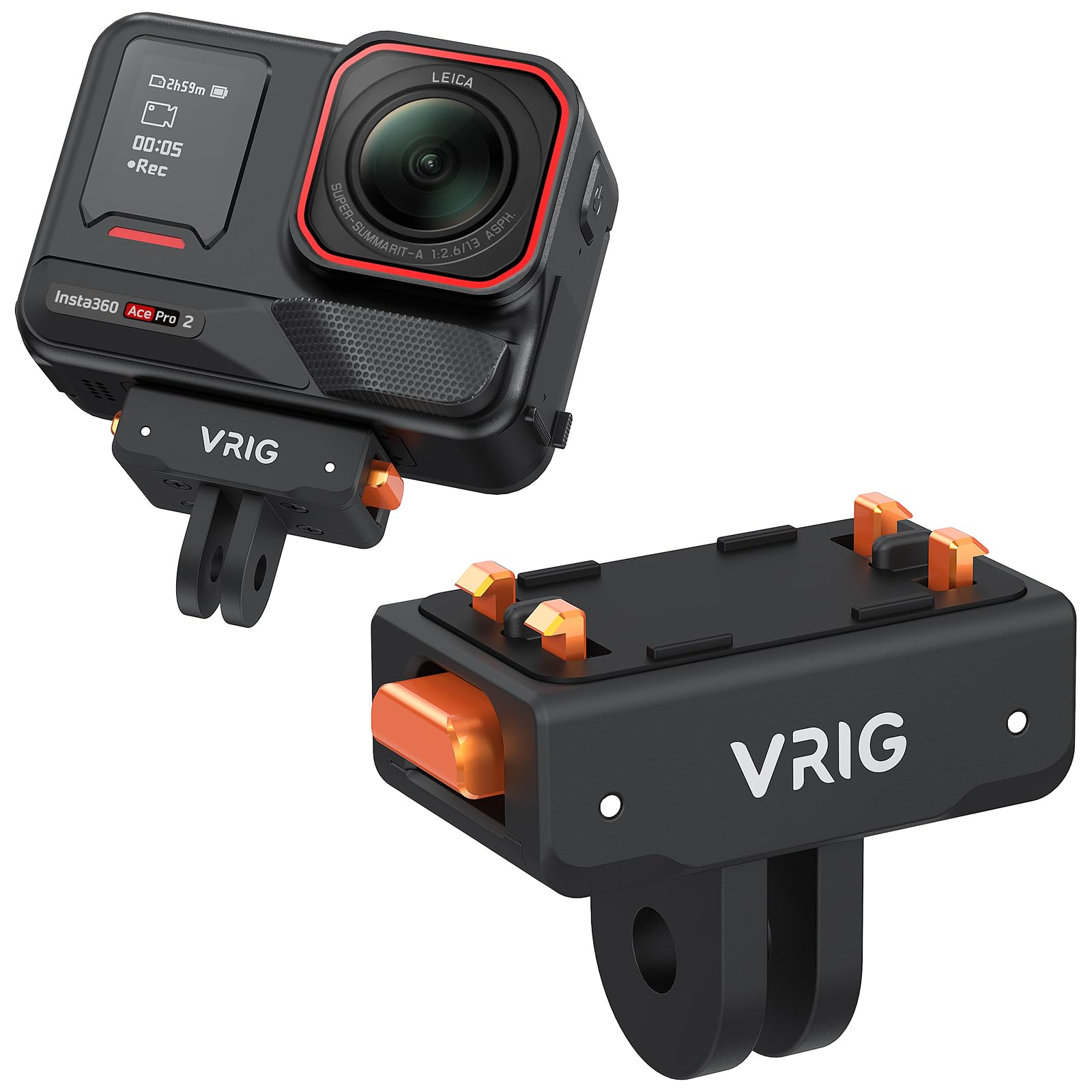 VRIG Magnetische Halterung für Insta360 Ace/Ace Pro/Ace Pro 2/ X5/X4 Air, Schnell und Bequem, Universalhalterung Basis für Stativ Verlängerungsstange (Doppleklaue Basis)