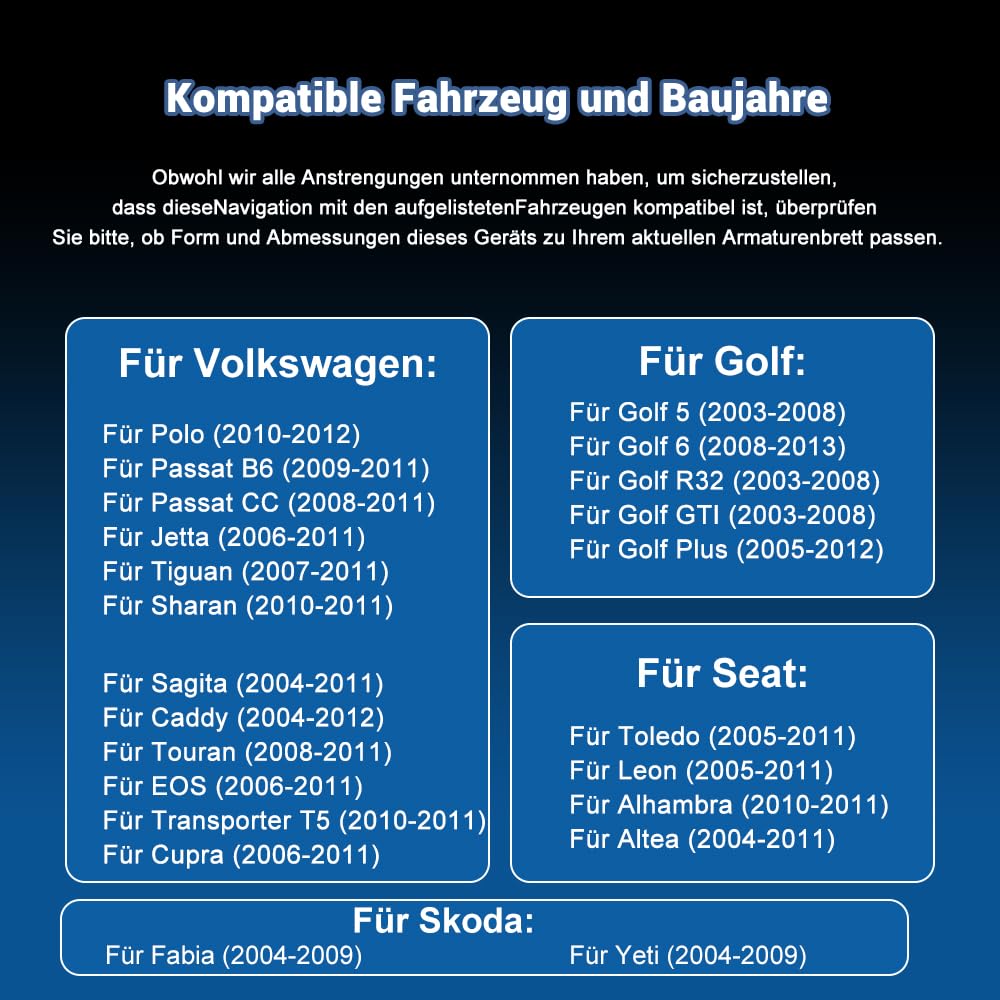 Junsun Android Autoradio für Volkswagen, Golf 5, Golf 6, Seat, Skoda 2GB+64GB with 7 Zoll Touchscreen CarPlay, Android Auto, Bluetooth Navigtion Lenkradsteuerung